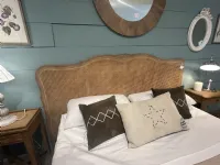 Letto in legno modello Testiera in paglia di vienna  di Dialma brown scontato 50%