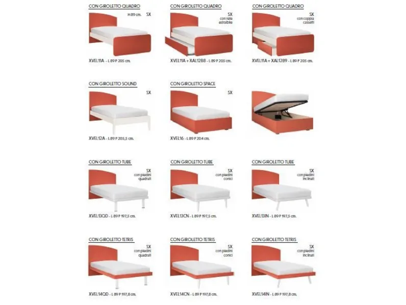 Letto in legno con pediera Vela Zg mobili a prezzo ribassato