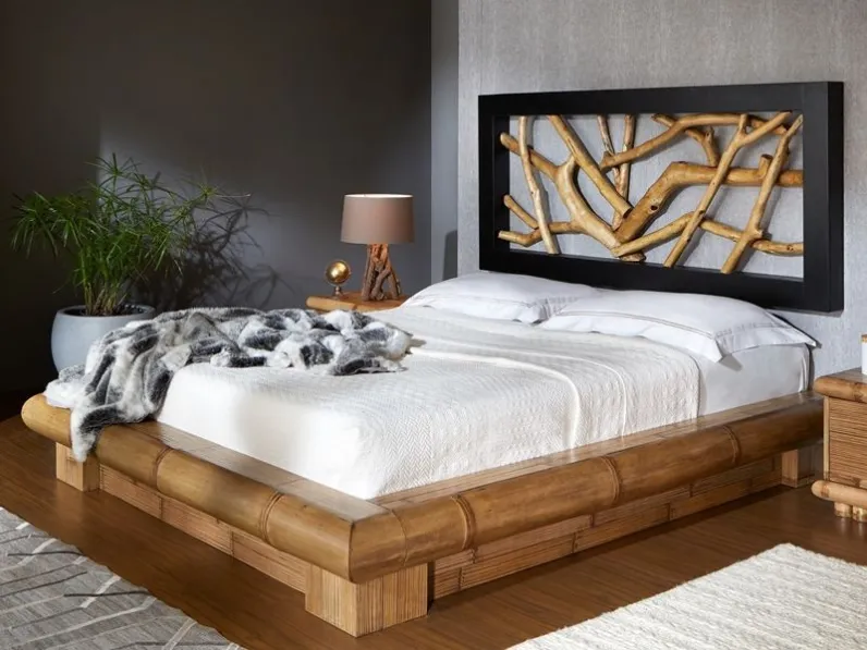Letto moderno Virunga contenitore Outlet etnico con uno sconto del 11%