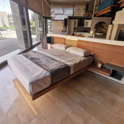 Letto moderno con piedini Wall system Mobilgam a prezzo ribassato