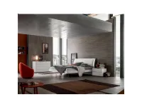 Santa Lucia letto modello Parentesi con testiera imbottita con luce