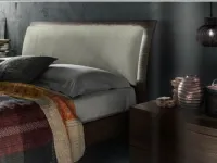 Santa Lucia letto modello Parentesi con testiera imbottita con luce