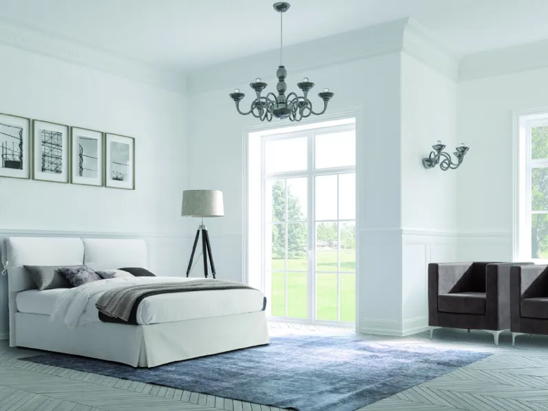 Letto moderno con contenitore Angelo Confort line a prezzo scontato