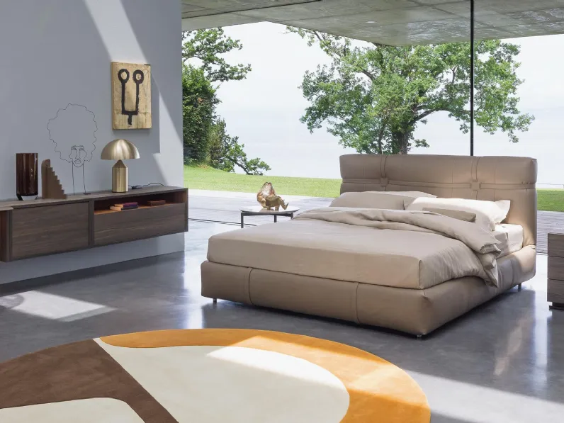 Letto matrimoniale con contenitore New  bond Flou a prezzo scontato