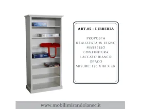 Libreria Art.05 - libreria bianca in stile classico di Mirandola nicola e cristano in OFFERTA OUTLET