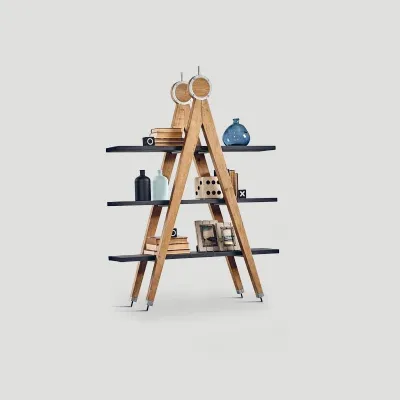 Libreria Db004524 Dialma brown in stile design in offerta