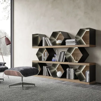 Libreria Esagono stile design Esagono di Mobilgam scontata