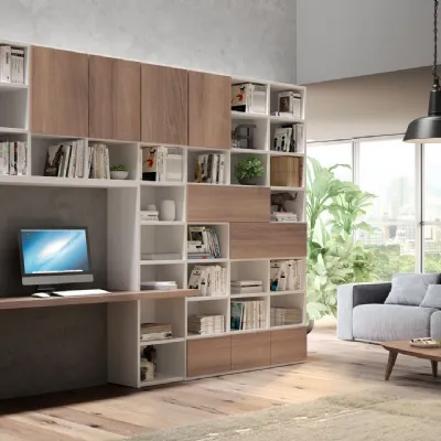 Libreria Living 568 stile moderno di Giessegi scontata