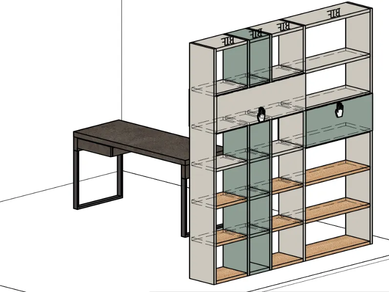 Libreria Libreria in stile design di Clever in OFFERTA OUTLET