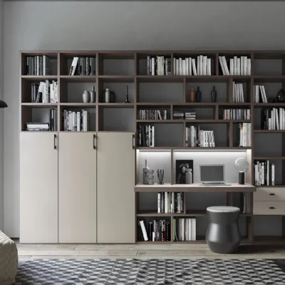 Libreria Libreria modello elegant di corazzin con piano-scrittoio in promo-sconto del 35% Corazzin in stile design a prezzi convenienti