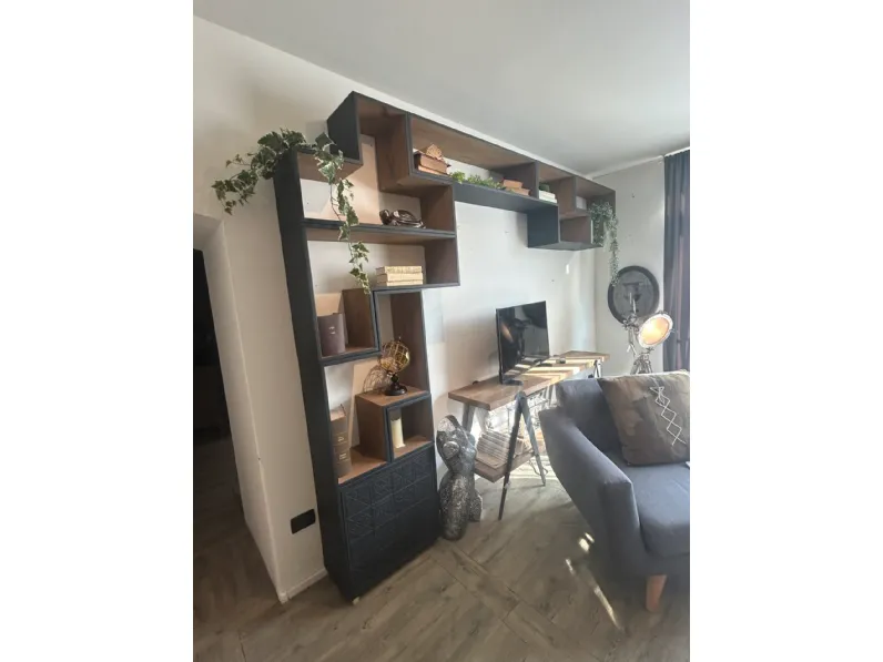 Libreria Dialma brown in legno scontata -50%: scopri Libreria tetris 