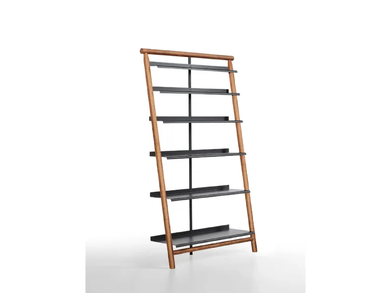 Libreria legno e metallo stile design di Midj scontata