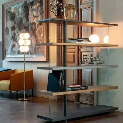 Libreria Bookshelf con finiture in vetro in stile moderna di Devina nais in OFFERTA OUTLET 