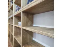 Libreria Outlet etnico in legno a prezzo scontato: scopri Liberai in vero legno con scala in stile industrial 