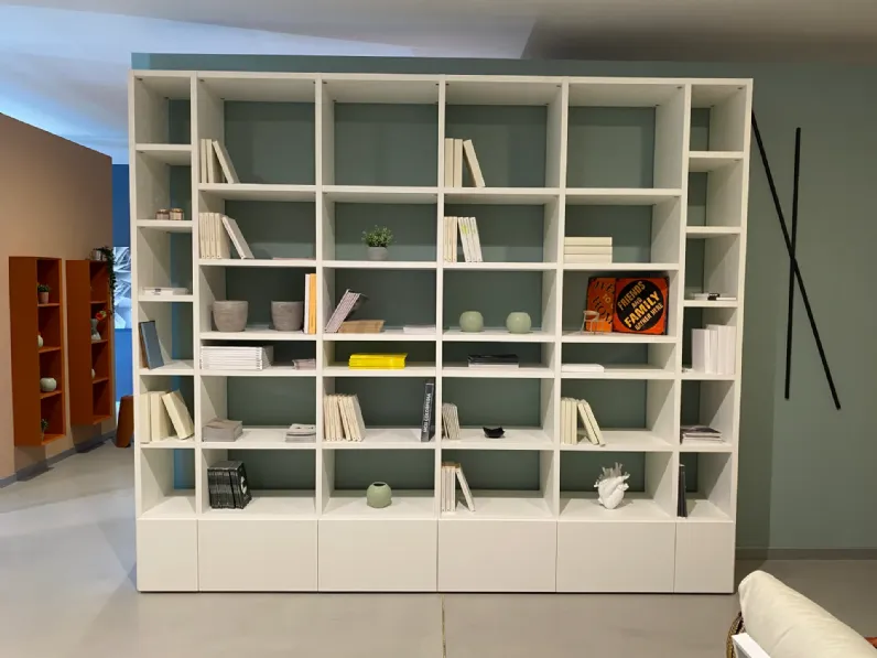 Libreria Libreria a muro bianca Battistella in stile moderna in offerta