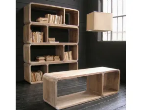Libreria modello Libreria in legno massello modulare di Outlet etnico in Offerta Outlet