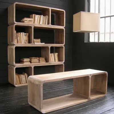 Libreria modello Libreria in legno massello modulare di Outlet etnico in Offerta Outlet