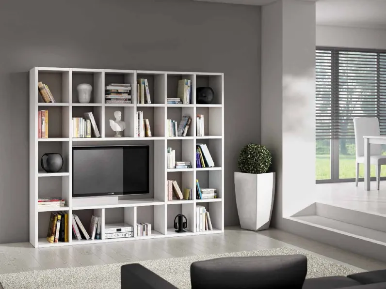 Libreria modello Libreria parete  a quadrotti  di Lion's in Offerta Outlet