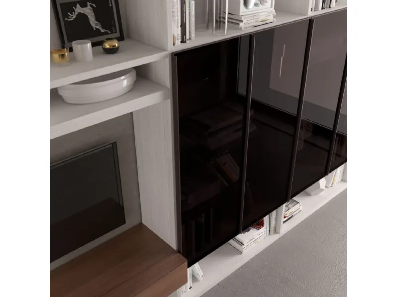 Libreria Giessegi in laminato materico scontata -50%: scopri Living 558
