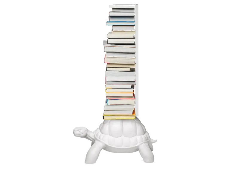 Libreria  turtle carry bookcase in stile moderno di Qeeboo in OFFERTA OUTLET 