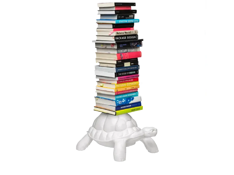 Libreria  turtle carry bookcase in stile moderno di Qeeboo in OFFERTA OUTLET 