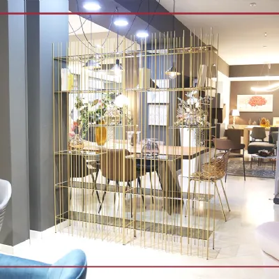 Libreria modello Metrica oro di Mogg in Offerta Outlet