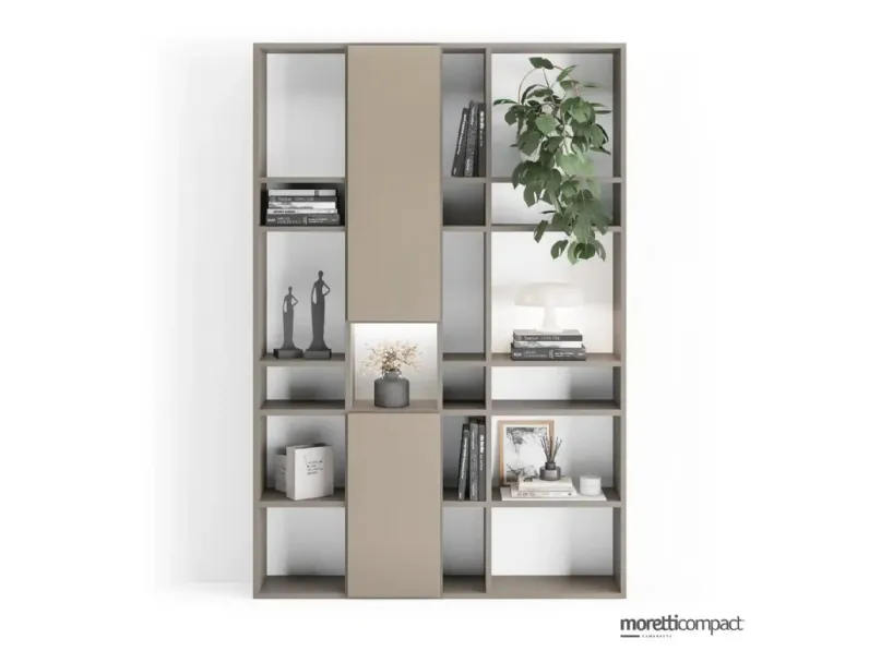 Libreria Ybaj Moretti compact giorno notte in stile design con forte sconto