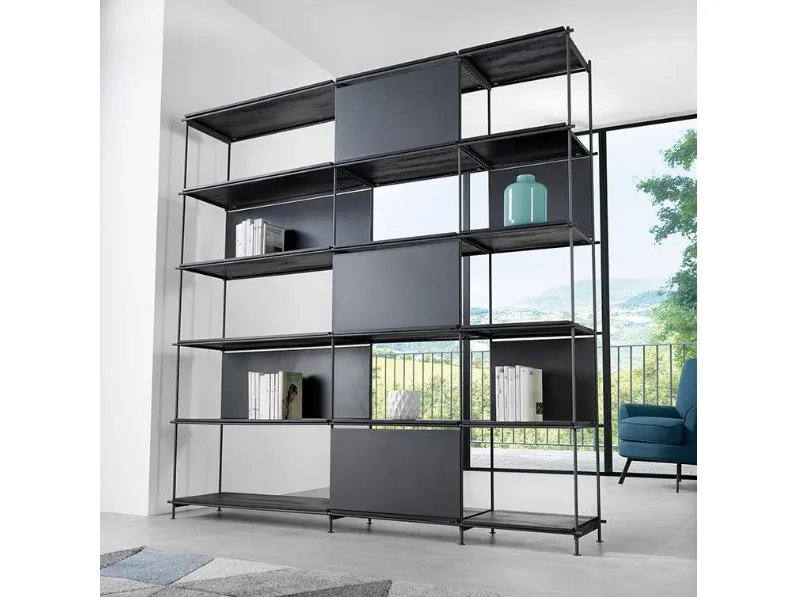 Libreria Musa Pezzani in stile design a prezzi outlet
