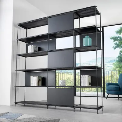 Libreria Musa Pezzani in stile design a prezzi outlet
