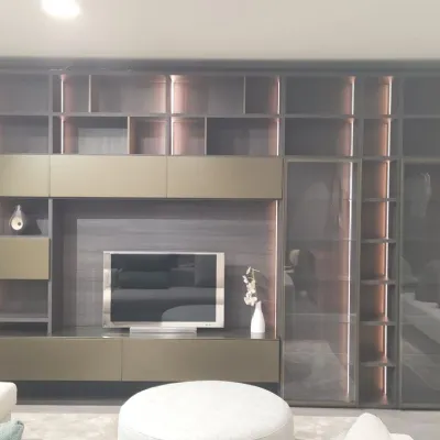 Libreria Novamobili in laminato materico scontata -40%: scopri Living system