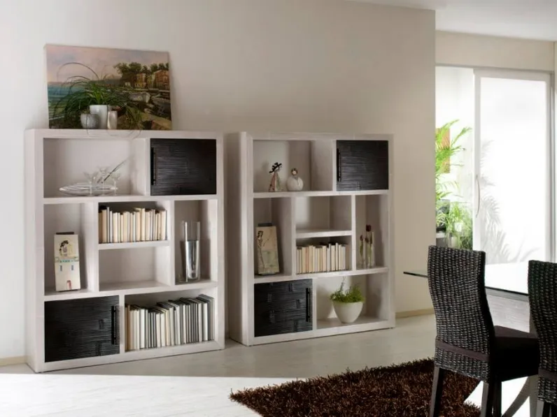 Libreria Outlet etnico in legno in Offerta Outlet: scopri Living