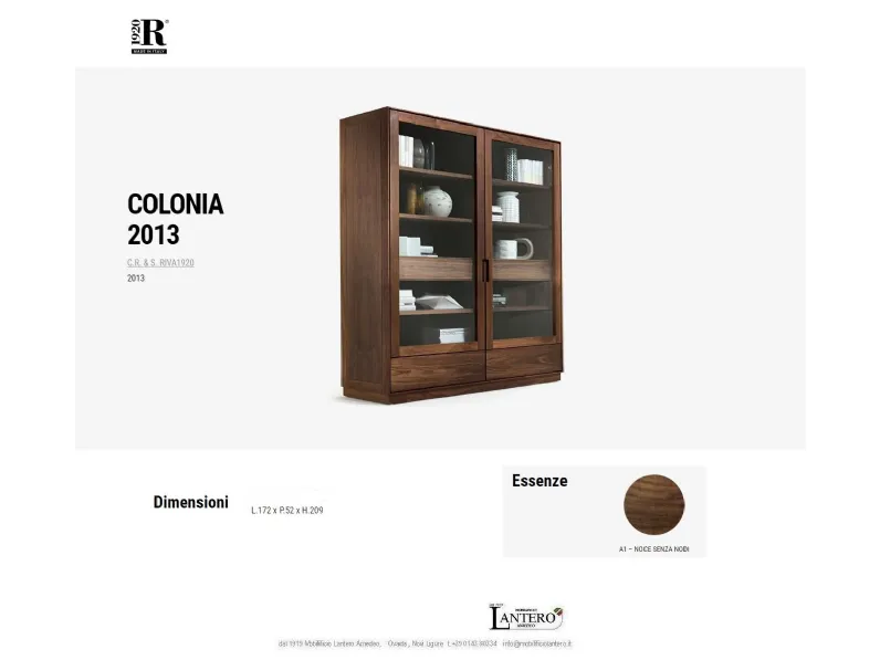 Libreria Riva 1920 in legno in Offerta Outlet: scopri Libreria riva 1920 colonia
