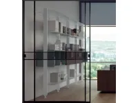 Libreria Stratos plus - piani vetro-moduli legno stile design Stratos plus - piani vetro-moduli legno di Flycom in Offerta Outlet