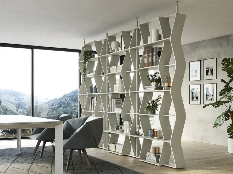 Libreria Swing in stile design di Doimo salotti in OFFERTA OUTLET 