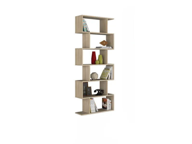 Libreria Collezione esclusiva in laminato materico a prezzo Outlet: scopri Zig zag colonna