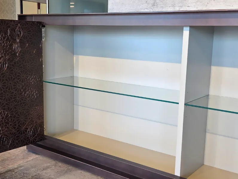 Madia di Capo d'opera in laccato opaco Credenza bronzo met e decoro inciso in Offerta Outlet