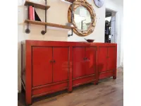 Madia Credenza  cina  laccata rossa   di Nuovi mondi collection con forte sconto