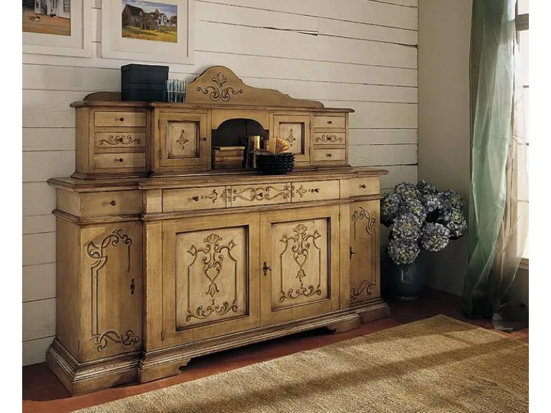 Madia Credenza con alzatina laccata in promo-sconto del 40% in stile classico di Artigianale in Offerta Outlet