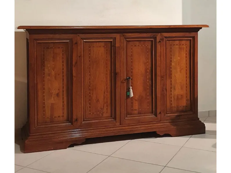 Madia Credenza in noce massello di Artigianale in stile classico scontata -53%