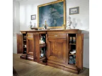 Madia modello Credenza intarsiata con elemento-centrale porta-bottiglie in noce toulipire in promo-sconto del 50% di Artigiani veneti in Offerta Outlet