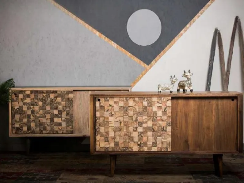 Madia Credenza madia etnica coin in stile design di Outlet etnico in Offerta Outlet