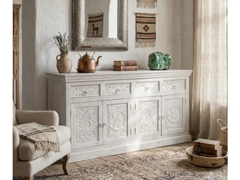 Madia Credenza mango decapata 175 di Outlet etnico con forte sconto