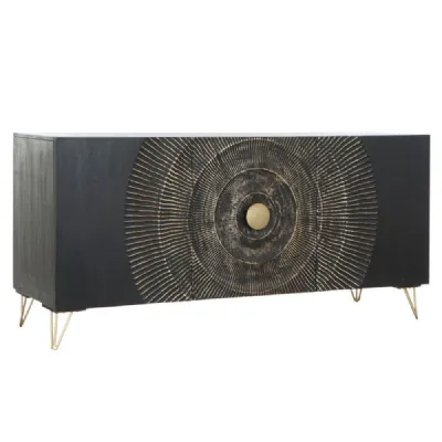 Mobile soggiorno modello Credenza mango nera 160 di Outlet etnico a PREZZI OUTLET