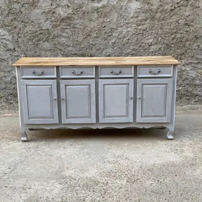 Madia Credenza maxi 4 ante 4 cassetti shabby nature e chic di Outlet etnico a prezzi outlet