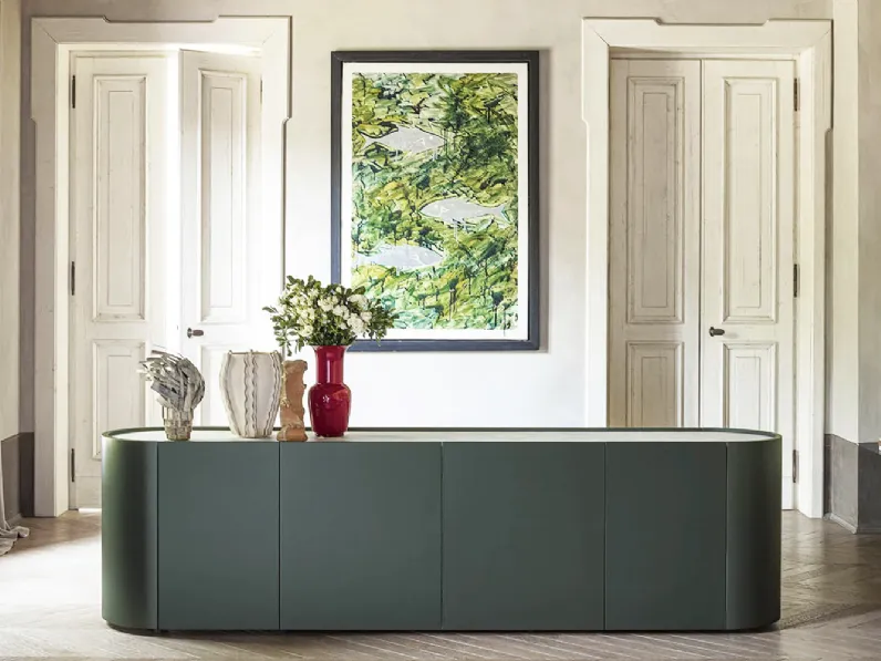Madia di Pianca in laccato opaco Credenza modello dedalo in Offerta Outlet