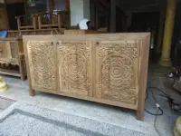 Madia di Outlet etnico in legno Credenza namastè teak 3a a prezzo Outlet