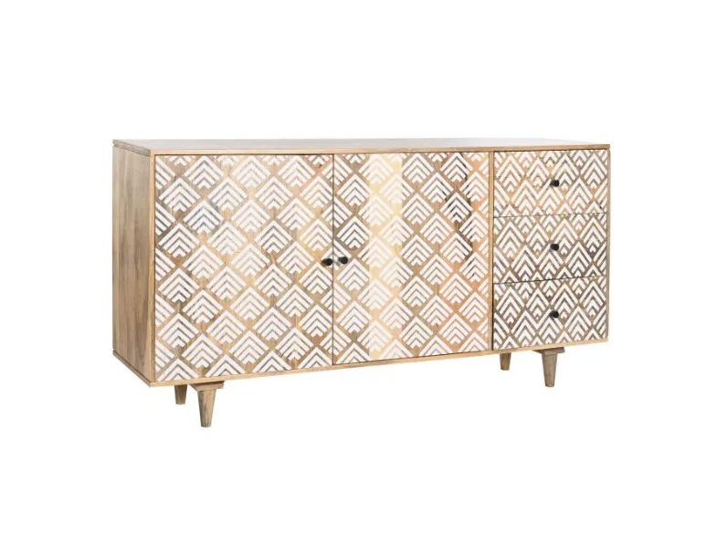 Madia di Outlet etnico in legno Credenza naturale 160 a prezzo scontato