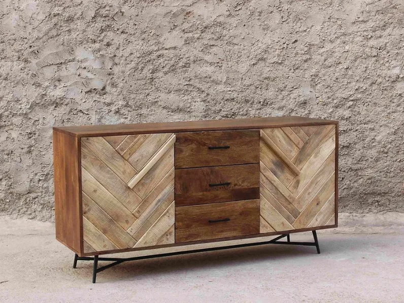 Madia Credenza rennes natural 150 di Outlet etnico in offerta