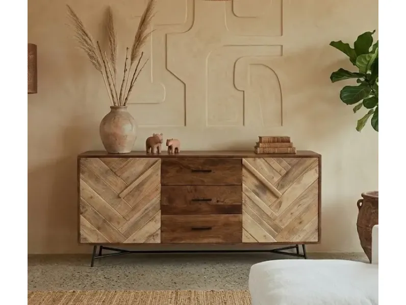 Madia Credenza rennes natural 150 in stile design di Outlet etnico in Offerta Outlet
