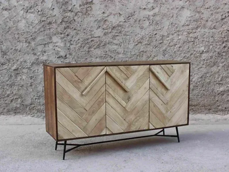 Mobile soggiorno modello Credenza rennes natural 3a di Outlet etnico a PREZZI OUTLET